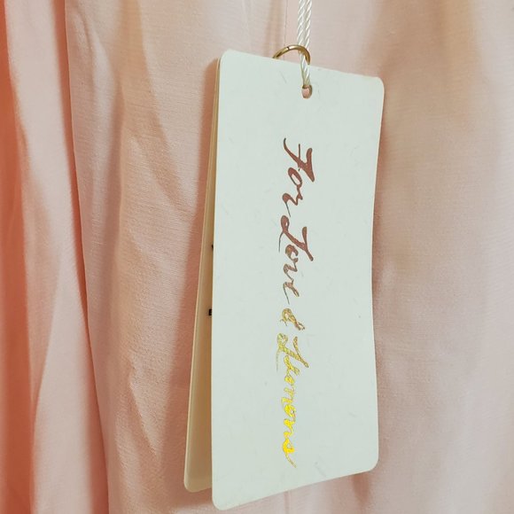 NEW FOR LOVE & LEMONS SOFT PINK LOVEBIRD MAXI DRESS SIZE XS - Picture 14 of 15